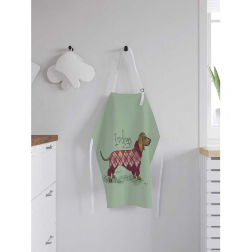 JoyArty Фартук женский для готовки Люблю таксу 65х65х28 см