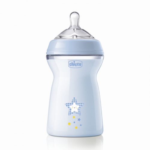 Бутылочка Chicco Natural Feeling силиконовая соска с флексорами 6 мес+. 330 мл