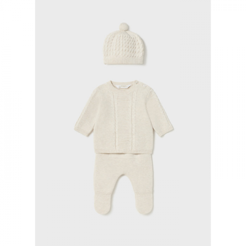 Mayoral Newborn Комплект для мальчика (джемпер, ползунки, шапка) 2507