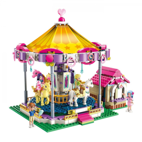 Конструктор Enlighten Brick Карусель с фигурками и аксессуарами 646 деталей