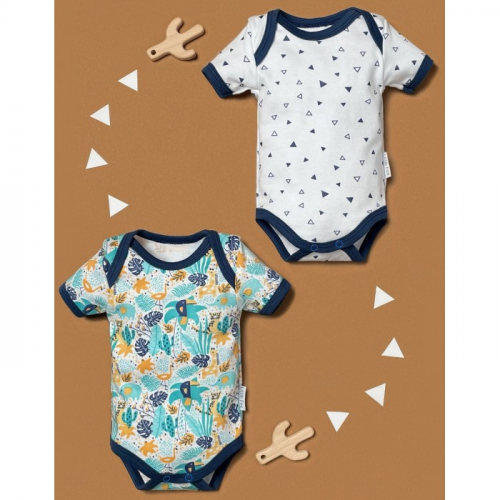 Little Fox Limited Collection Набор боди с коротким рукавом Занзибар, Треугольники 2 шт