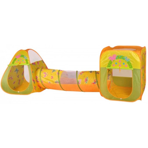 BabyOne Игровая палатка Бабочки с туннелем CBH-24 + 100 шаров