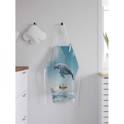 JoyArty Фартук женский для готовки Китовый самолет 65х65х28 см