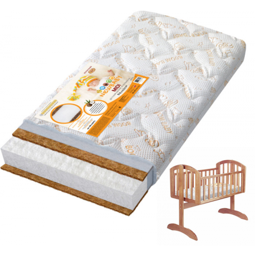 Матрас BoomBaby NewBaby midi в колыбель 90x45x8