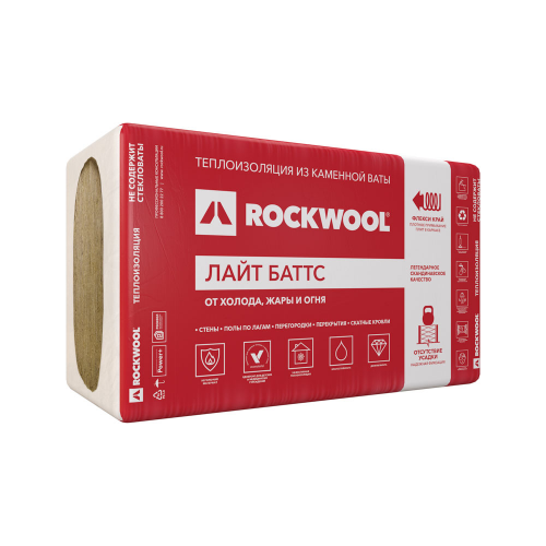 Утеплитель Rockwool Лайт Баттс 50х600х1000 мм 6 кв.м