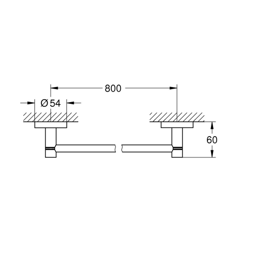 Полотенцедержатель GROHE Essentials 40386001 854 мм сталь хром