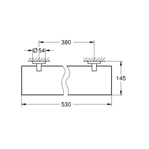 Полка для ванной GROHE Essentials 40799DC1 530x145 мм стекло/сталь хром матовый