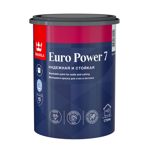 Краска латексная Tikkurila Euro Power 7 моющаяся прозрачная основа C 0,9 л