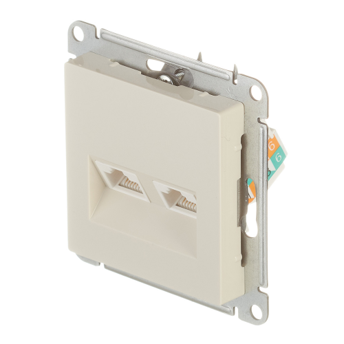 Розетка компьютерная Schneider Electric Atlas Design ATN000285 скрытая установка бежевая модули RJ45 cat 5 и RJ45 cat 5е