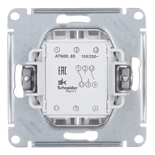 Переключатель Schneider Electric Atlas Design ATN000165 двухклавишный на 2 направления скрытая установка белый