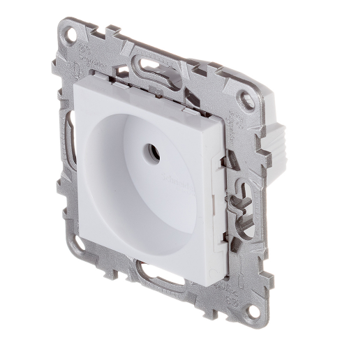 Розетка Schneider Electric Unica NEW NU503318 скрытая установка белая без заземления со шторками винтовой зажим