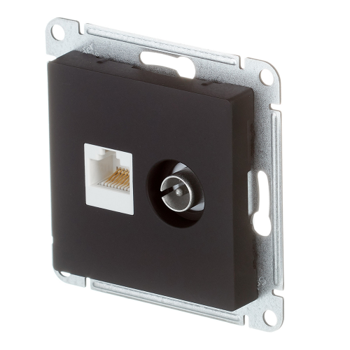 Розетка телевизионная/компьютерная Schneider Electric Atlas Design ATN001089 скрытая установка карбон модули TV и RJ45