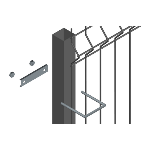 Крепление сетки/секции заборной к столбам 40х40 мм оцинкованное (3 шт.)