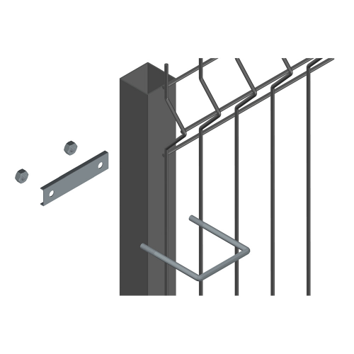 Крепление сетки/секции заборной к столбам 50х50 мм оцинкованное (3 шт.)