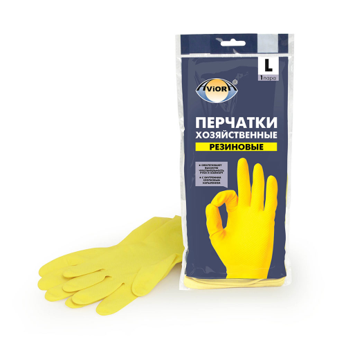 Перчатки хозяйственные резиновые размер L