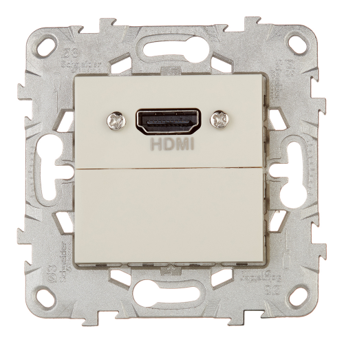 Розетка HDMI Schneider Electric Unica NEW NU543044 скрытая установка бежевая один модуль HDMI
