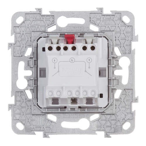 Выключатель Schneider Electric Unica NEW NU521130 двухклавишный скрытая установка алюминий