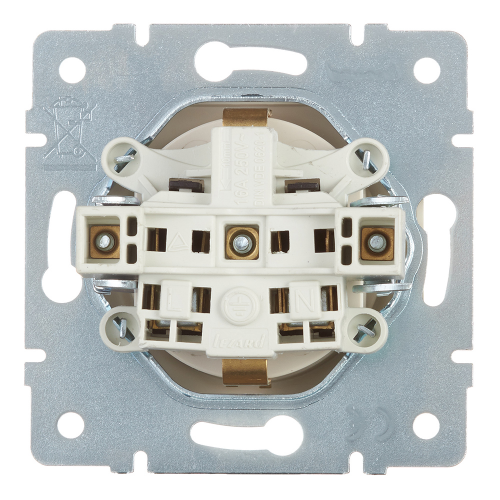 Розетка Lezard KARINA 707-0388-124B скрытая установка крем со шторками