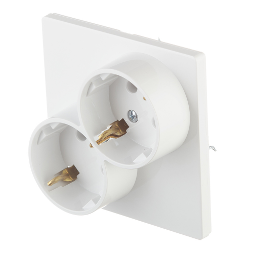 Розетка Simon 24 Harmonie 2450459-030 двойная скрытая установка белая с заземлением