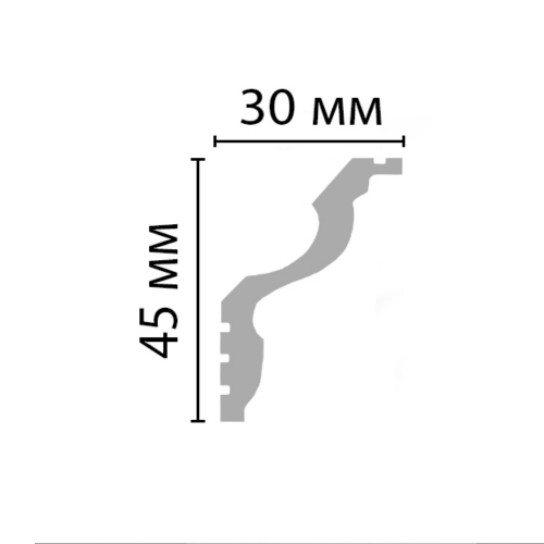 Плинтус из дюрополимера под натяжной потолок 30х45х2000 мм ударопрочный Standart
