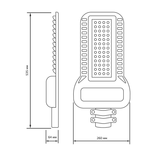 Светильник уличный светодиодный Gauss Qplus 120 Вт 120-260 В 5000К холодный белый свет прямоугольный 535х260х64 мм консольный IP65
