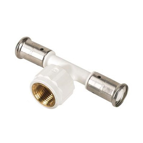 Тройник Henco (13PKW-320532) 32(пресс) х 3/4 ВР(г) х 32(пресс) белый PVDF
