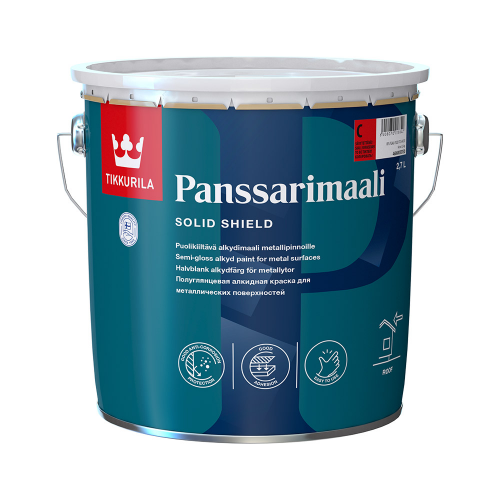 Эмаль для металлических крыш Tikkurila Panssarimaali основа С полуглянцевая 2,7 л