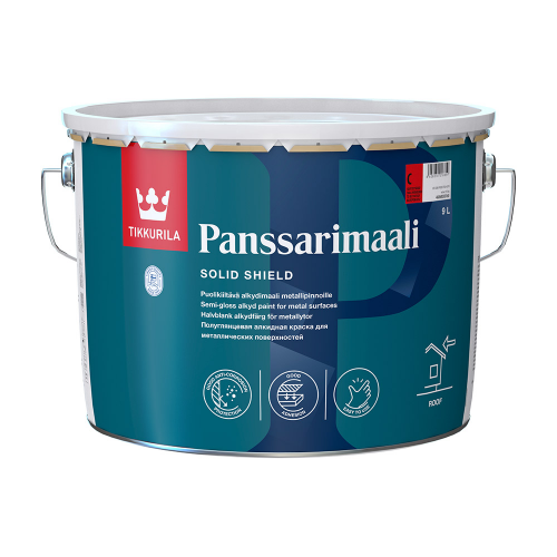 Эмаль для металлических крыш Tikkurila Panssarimaali основа C полуглянцевая 9 л