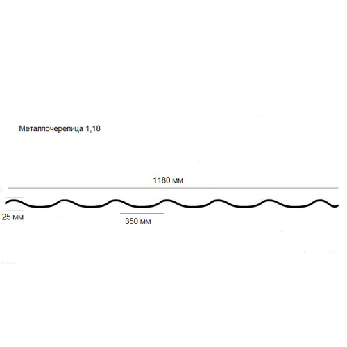 Металлочерепица 1.18х3.6 м толщина 0.45 мм коричневая RAL 8017