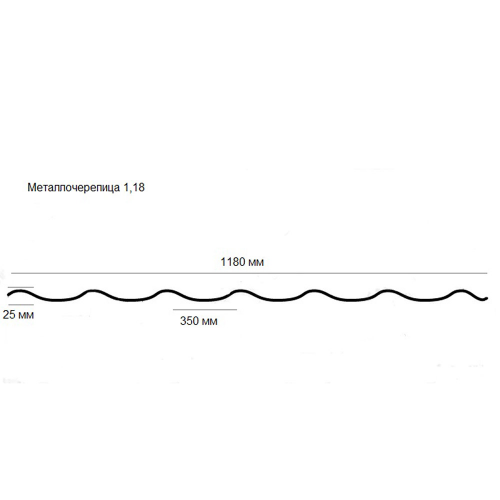 Металлочерепица 1,18х2,25 м толщина 0,45 мм красное вино RAL 3005