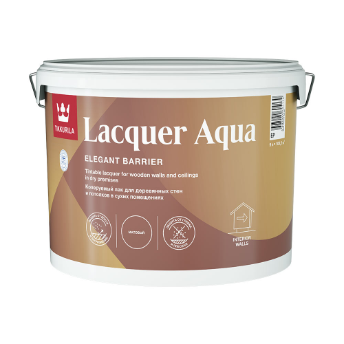 Лак акриловый Tikkurila Lacquer Aqua основа EP бесцветный 9 л матовый