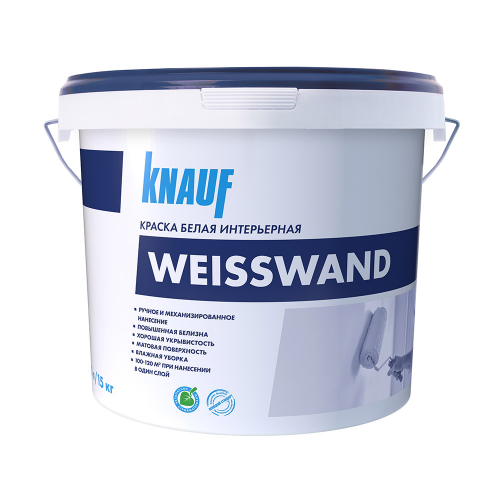 Краска водно-дисперсионная Кнауф Вайсванд моющаяся белая матовая 15 кг