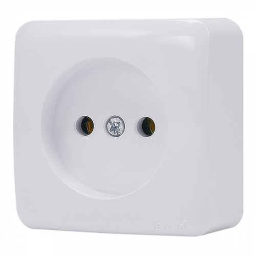 Розетка Lezard VIOLA 751-0200-121 открытая установка белый без заземления