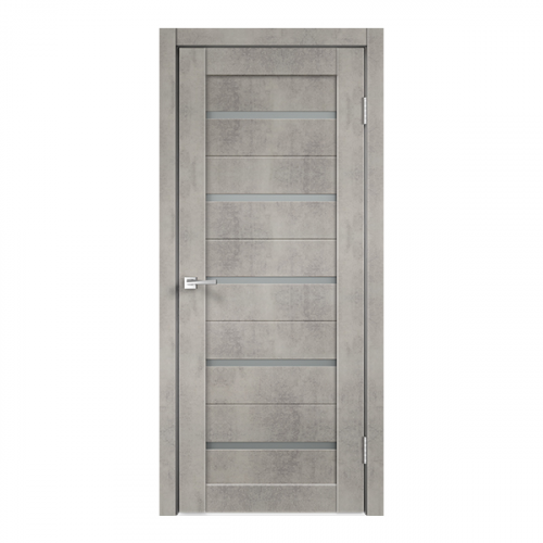 Дверное полотно VellDoris VISION 7 муар светло-серый со стеклом экошпон 800x2000 мм