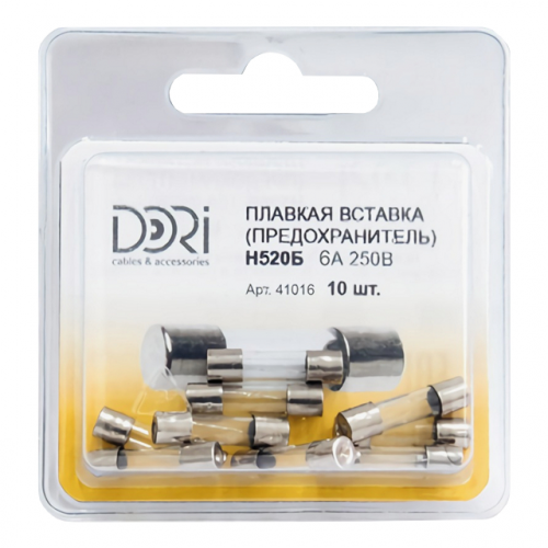 Вставка плавкая DORI 6 А (10 шт.)