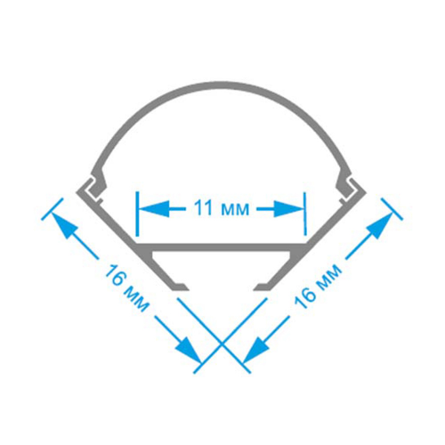 Профиль для светодиодной ленты OGM (P8-08) 1 м угловой накладной алюминий комплект