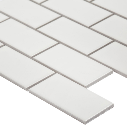 Мозаика Starmosaic Brick White Glossy белая керамическая 294х288х4,5 мм глянцевая