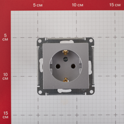 Розетка Schneider Electric Atlas Design ATN000343 скрытая установка алюминий с заземлением