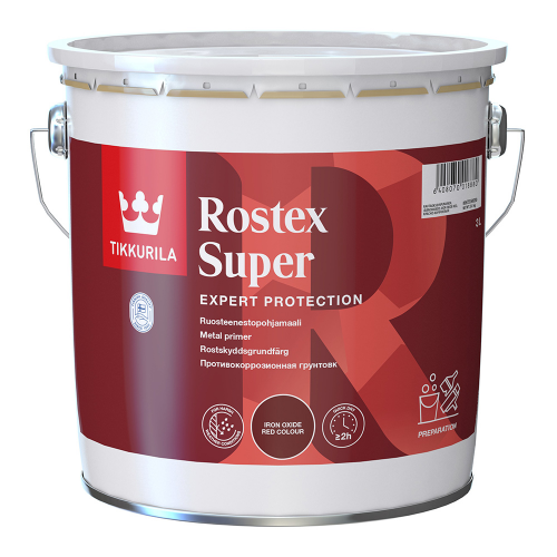 Грунт Tikkurila Rostex Super красно-коричневый матовый 3 л