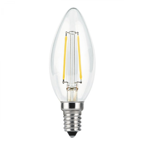 Лампа светодиодная Gauss Filament 7 Вт E14 филаментная свеча 2700К теплый белый свет 150-265 В прозрачная (10 шт.)