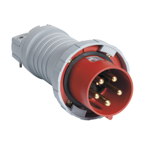 Вилка кабельная ABB 4125P6W прямая переносная с заземлением 3P+N+E 3 фазы 125 А 400 В IP67