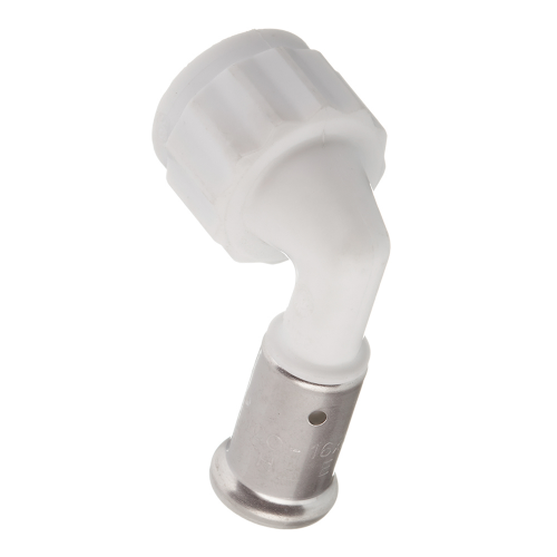 Угол Henco (6PKW-1603) 16(пресс) х 3/8 ВР(г) PVDF белый