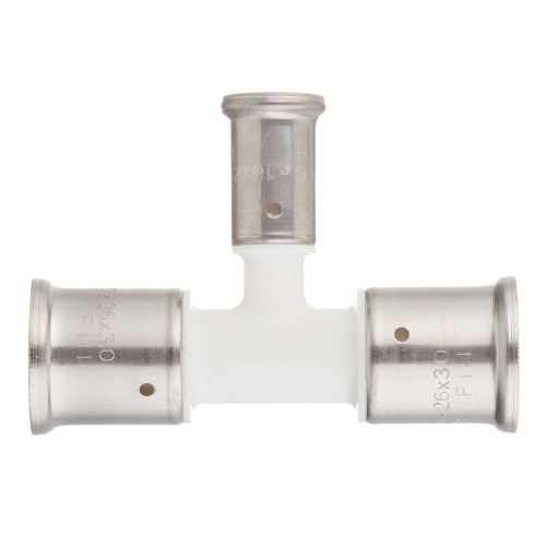 Тройник Henco (10PKW-261626) 26(пресс) х 16(пресс) х 26(пресс) PVDF белый
