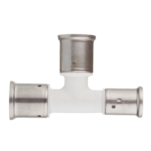 Тройник Henco (11PKW-262620) 26(пресс) х 26(пресс) х 20(пресс) PVDF белый