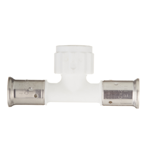 Тройник Henco (13PKW-200420) 20(пресс) х 1/2 ВР(г) х 20(пресс) PVDF белый