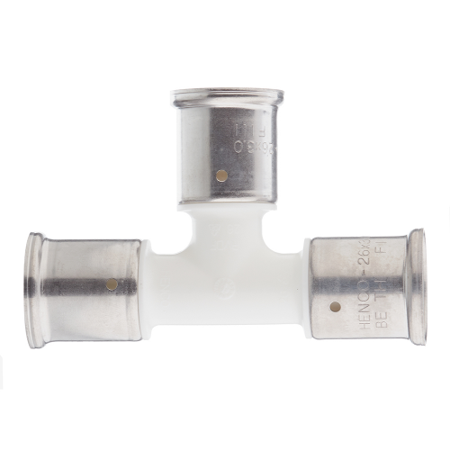 Тройник Henco (9PKW-262626) 26(пресс) х 26(пресс) х 26(пресс) PVDF белый