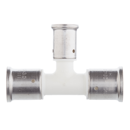 Тройник Henco (10PKW-262026) 26(пресс) х 20(пресс) х 26(пресс) PVDF белый