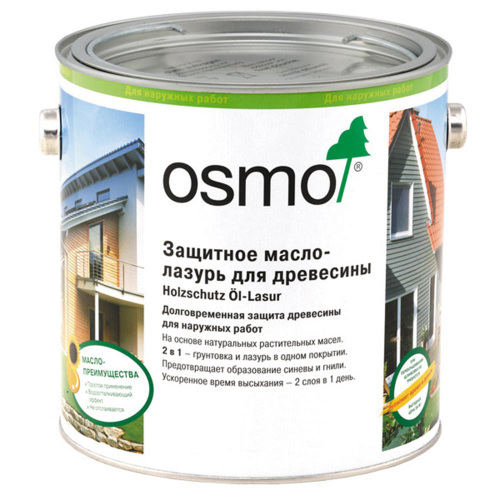 Масло-лазурь для дерева защитное Osmo Holzschuts Ol-Lasur 732 дуб светлый шелковисто-матовое 2,5 л