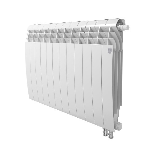 Радиатор биметаллический Royal Thermo BiLiner 500 мм 12 секций 3/4" нижнее правое подключение белый