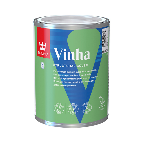 Антисептик Tikkurila Vinha декоративный для дерева белый основа VVA 0,9 л